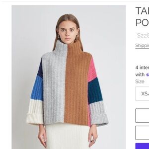 Multicolor Color-Block Turtleneck Sweater